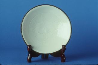 Plate with Incised Lotus Leaf and Copper Rim