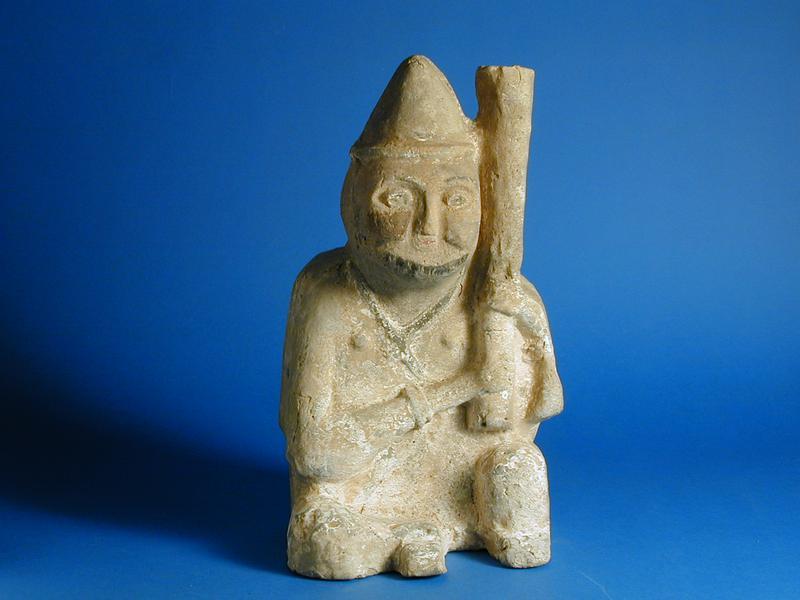 Squatting Tomb Figure Holding Pole