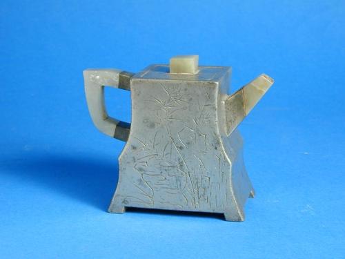 Stoneware Teapot Encased in Pewter