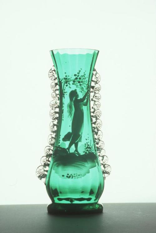 Tapered Glass Mary Gregory Type Vase