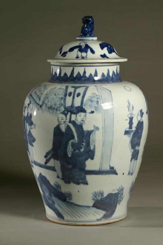 Lidded Blue and White Porcelain Jar