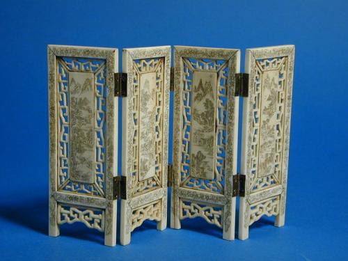 Small Ivory Four-Fold Screen